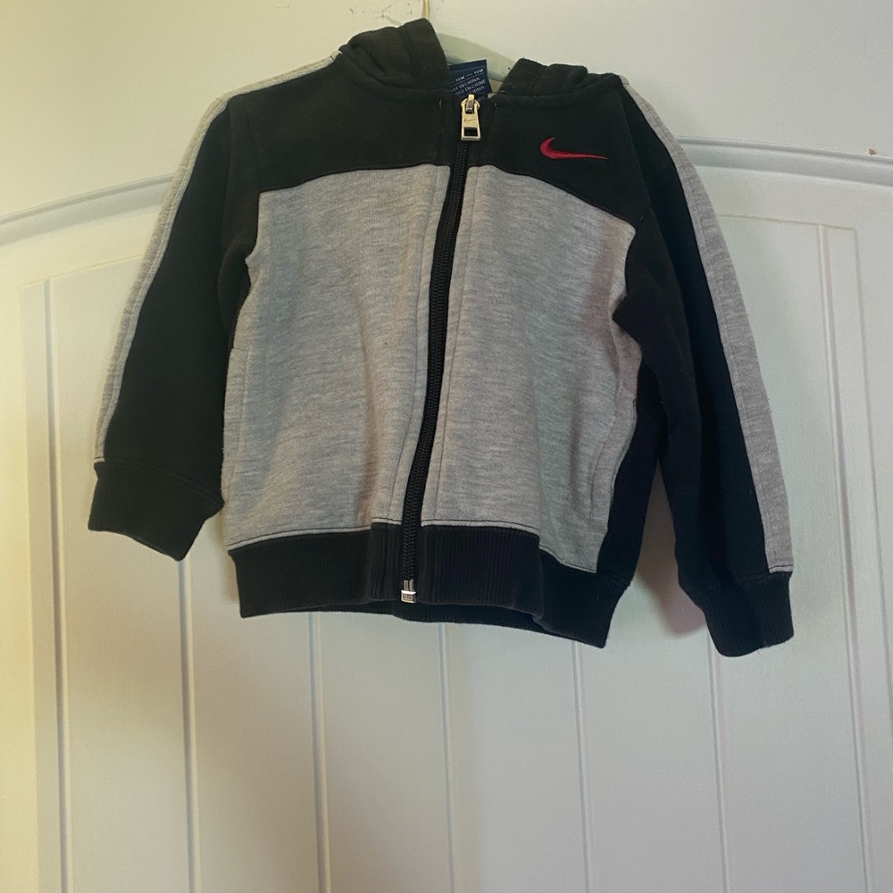 Nike Gray and Black Toddler Zip Up Hoodie